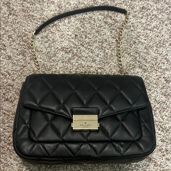 kate spade Handbags - Kate Spade Black Quilted Shoulder Bag with Gold Chain